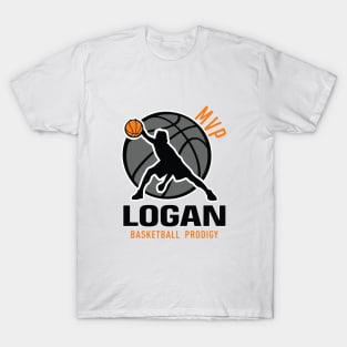 Logan MVP Custom Player Basketball Prodigy Your Name T-Shirt